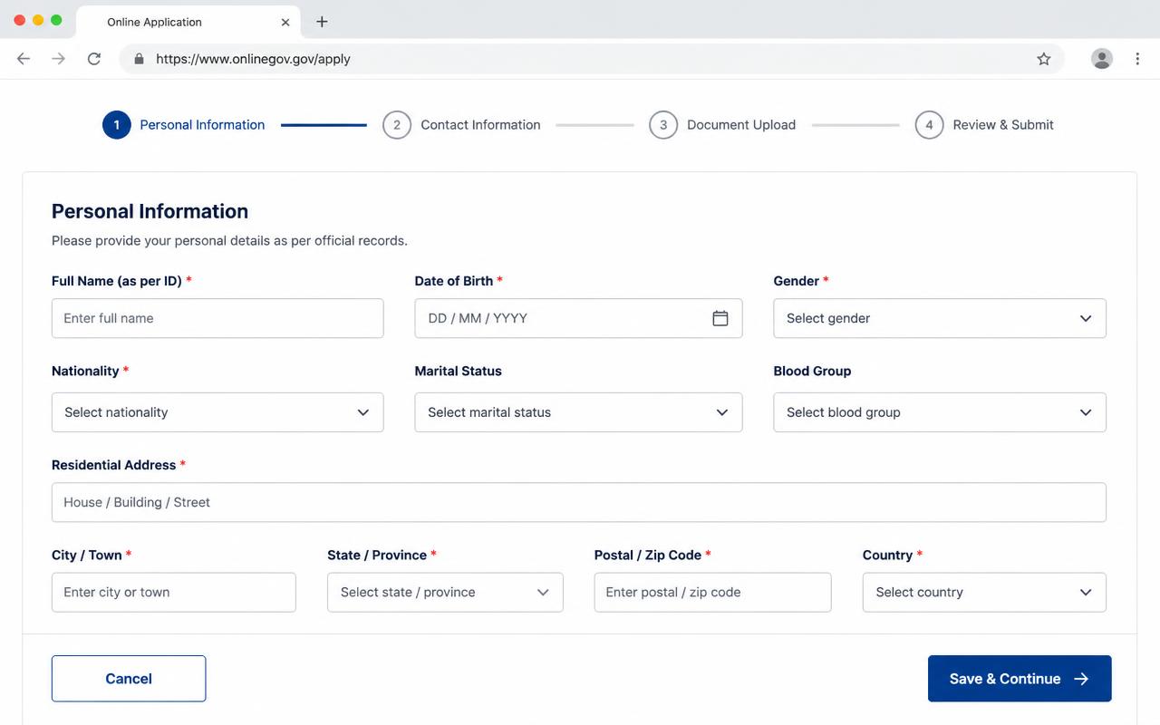 Illustration of the step: Book your biometrics