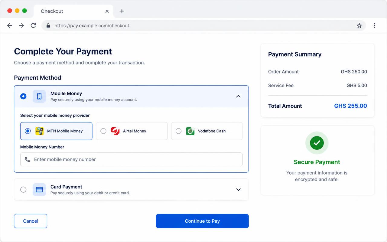 Illustration of the step: During checkout